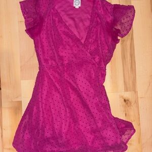 Blue Rain Fuchsia Polka Dot Dress